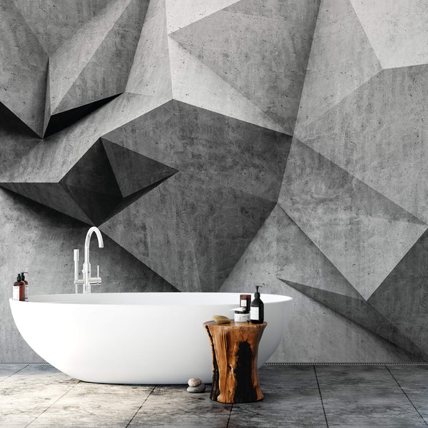 3D Concrete Wall With Bath Tub