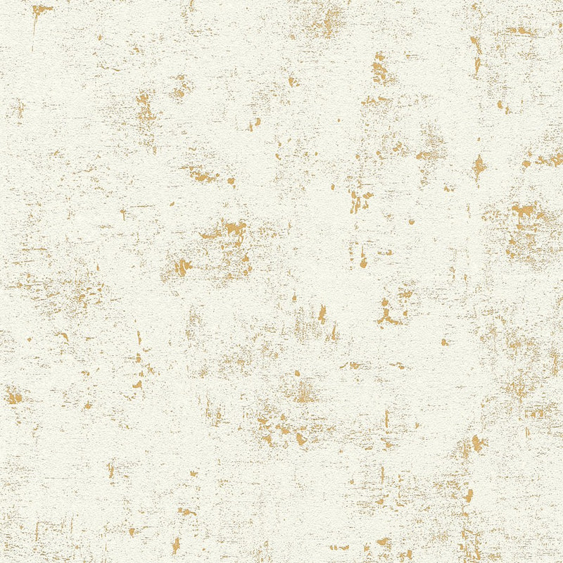 Concrete effect white/gold wallpaper - 230775