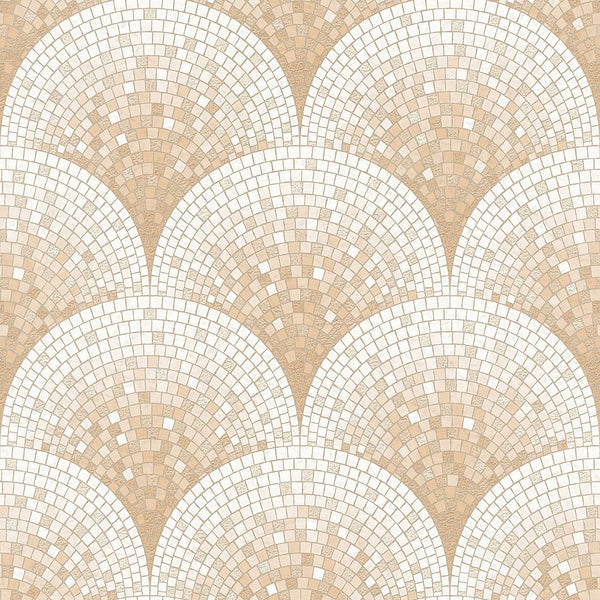Fan Mosaic Tile Effect Peach