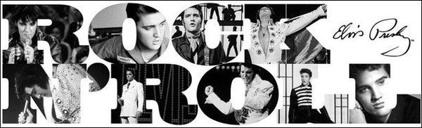 Art Print Elvis Presley - Rock n\' Roll, (95 x 33 cm)