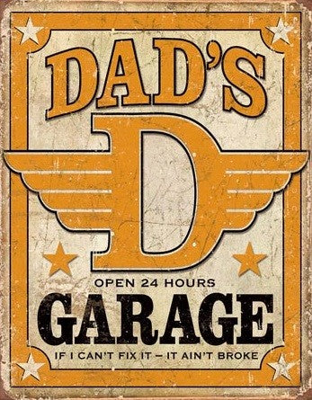 Metal sign Dad's Garage, (31.5 x 40 cm)