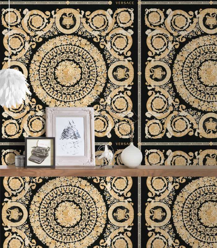 Versace Barocco Black & Gold wallpaper - 370553