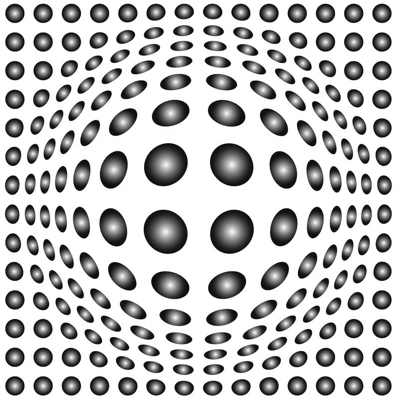 Dots Black And White - Wall Mural 5006