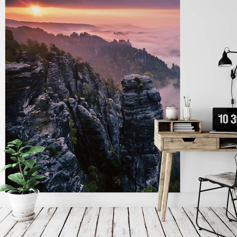 Sunrise on the Rocks - Wall Mural 5136