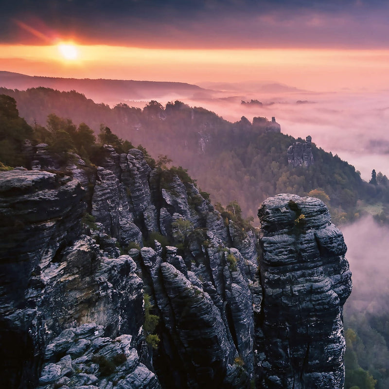 Sunrise on the Rocks - Wall Mural 5136