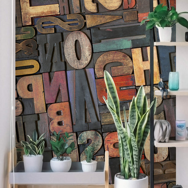 Anaglypta Wall-art Vintage Letters Wall Mural - 5187 | Cover Your Wall
