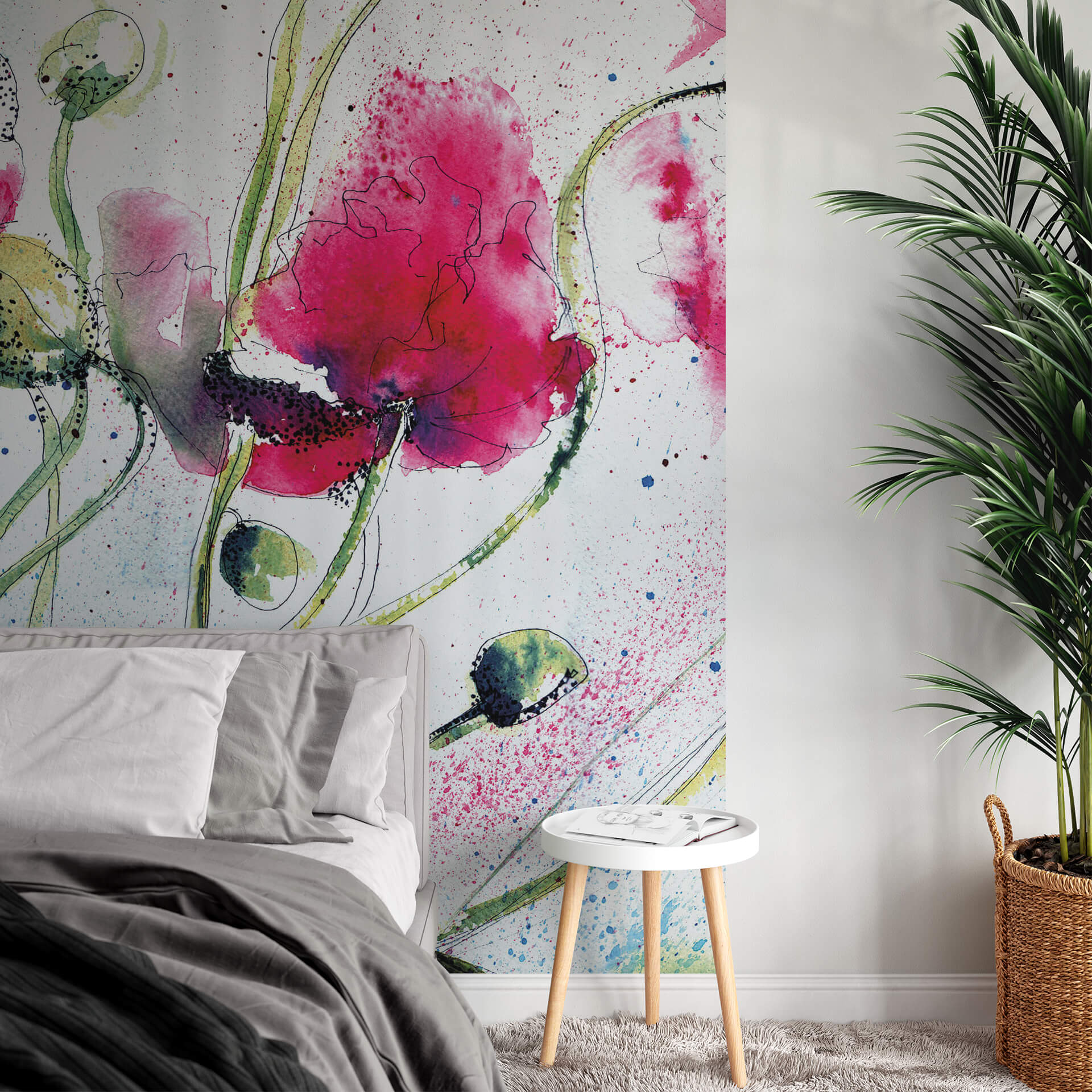 Anaglypta Wall-art Poppies Watercolour - Wall Mural - 5443 | Cover Your ...