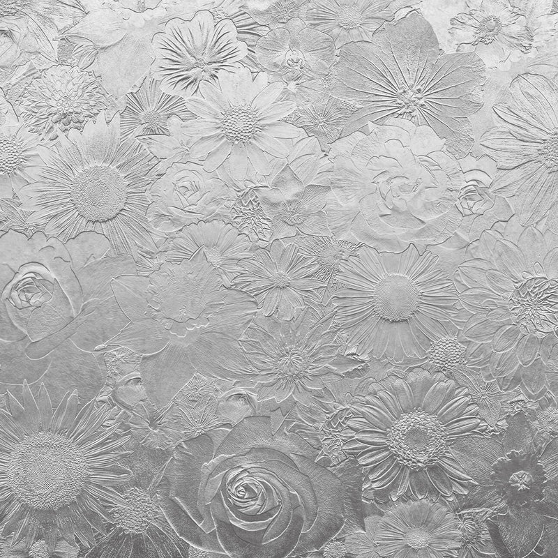 Silver Flowers - Wall Mural 5452