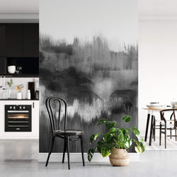 Brush Strokes Black - Wall Mural In Kitchen