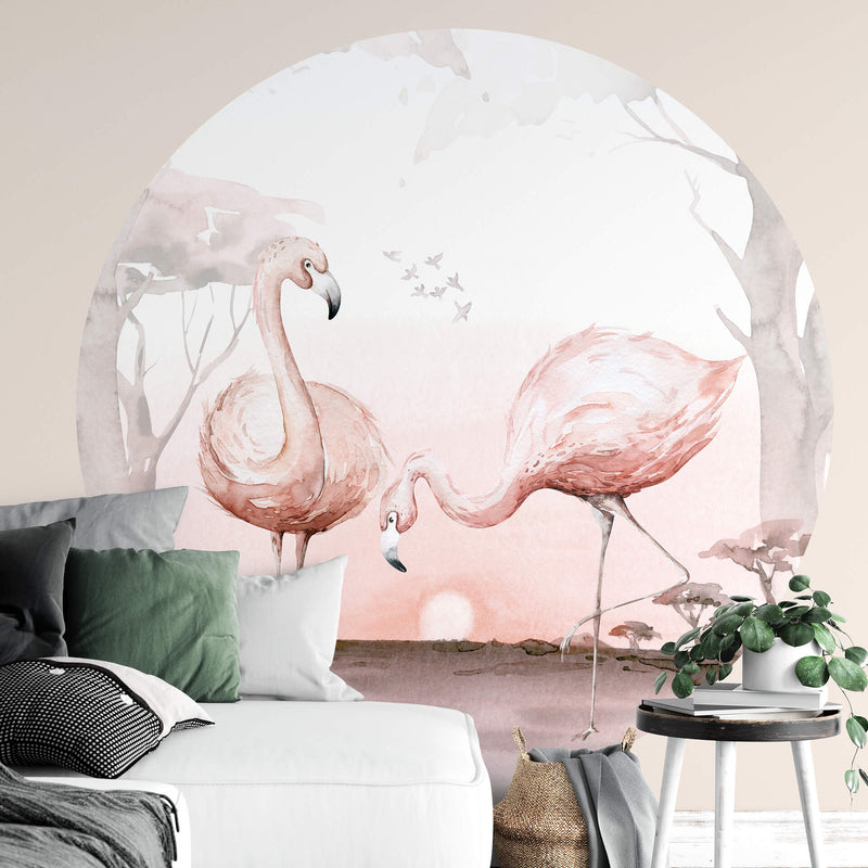 Mural - 5557 Wall at Sunset Flamingos