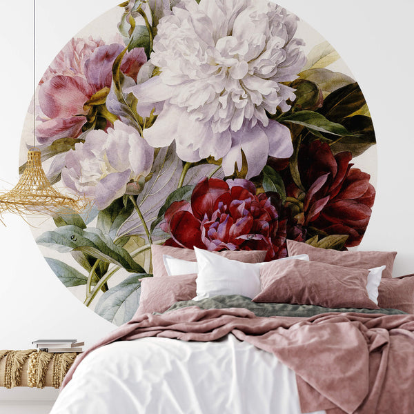 Bouquet of Peonies - Wall Mural In Bedroom