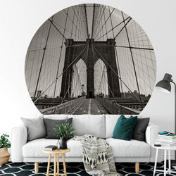 Brooklyn Bridge Perspective - Wall Mural & Sofa