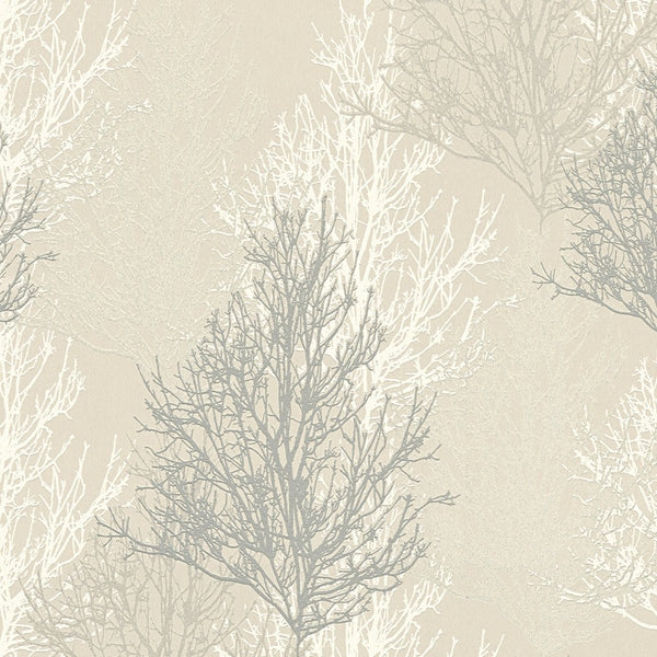 Adelaide Cream/Silver Tree wallpaper - 348192