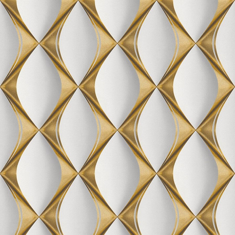 MY HOME. MY SPA. 38691-1 3D Tile White & Gold