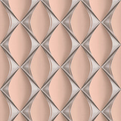MY HOME. MY SPA. 38691-4 3D Tile Blush Pink & Silver