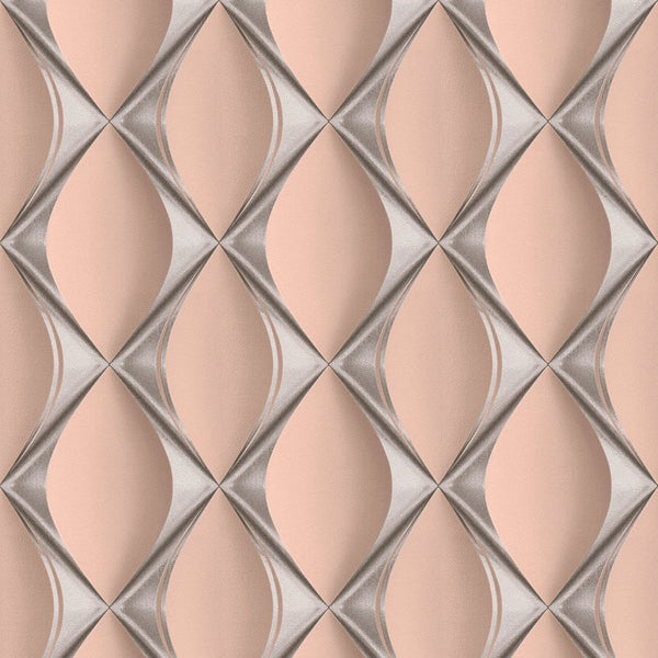MY HOME. MY SPA. 38691-4 3D Tile Blush Pink & Silver