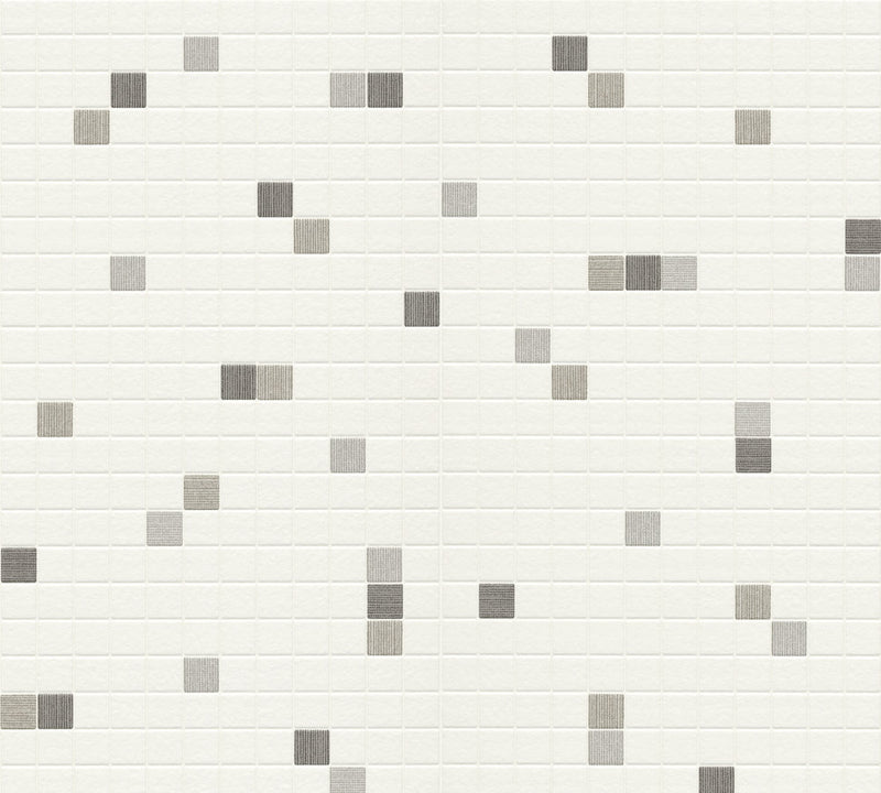 Il decoro white and grey tiled wallpaper - 607744