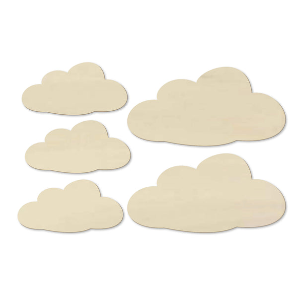 3D Wooden Clouds Motif