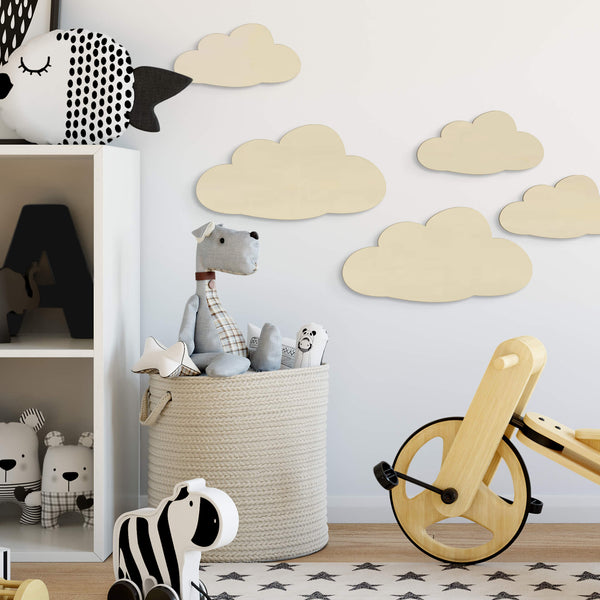 3D Wooden Clouds Motif