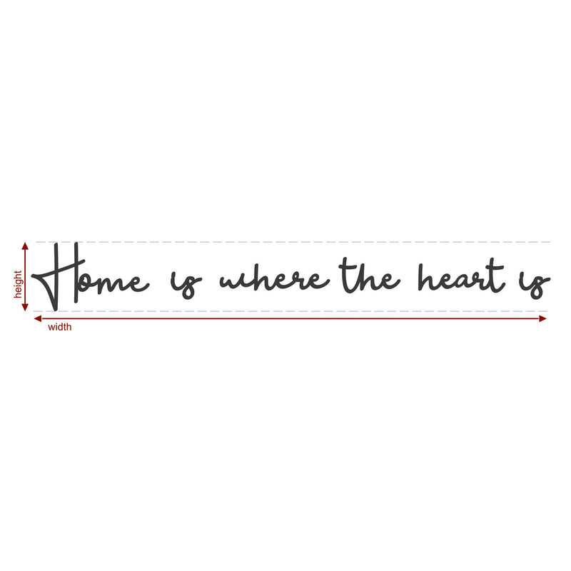 3D Wooden Home Is Where The Heart Is Motif - black