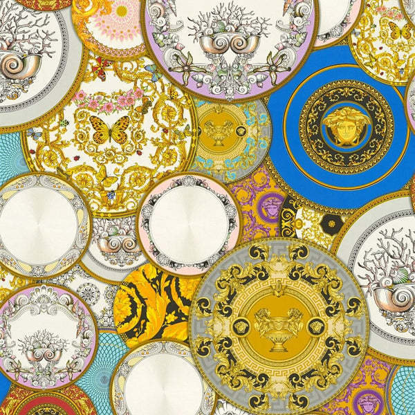 Versace Greek dishes plates multicoloured wallpaper - 349011