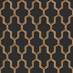Geometric Silk Black & Gold