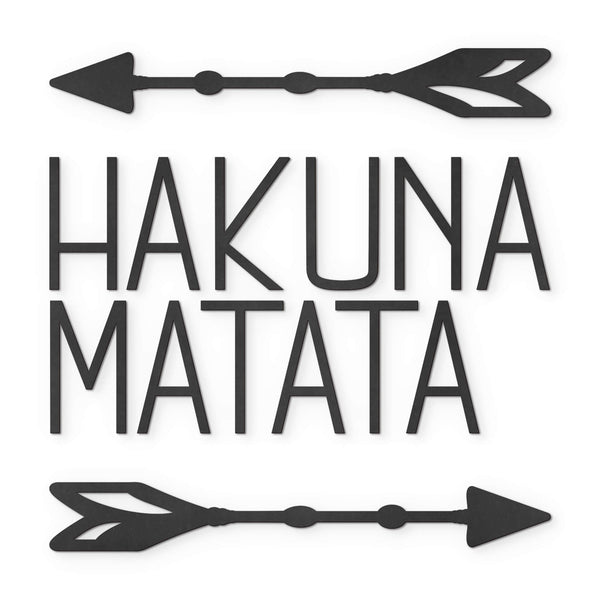 3D Wooden Hakuna Matata with Arrows Motif